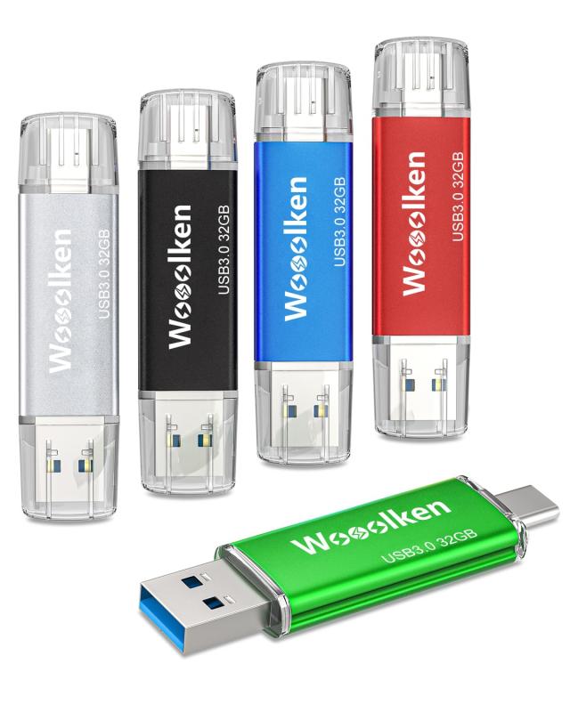 USBメモリ Type C Wooolken USBフラッシュドライブ 2in1 OTG USB 2.0 + USB Cメモリ タイプC デュアルド サムドライブ
