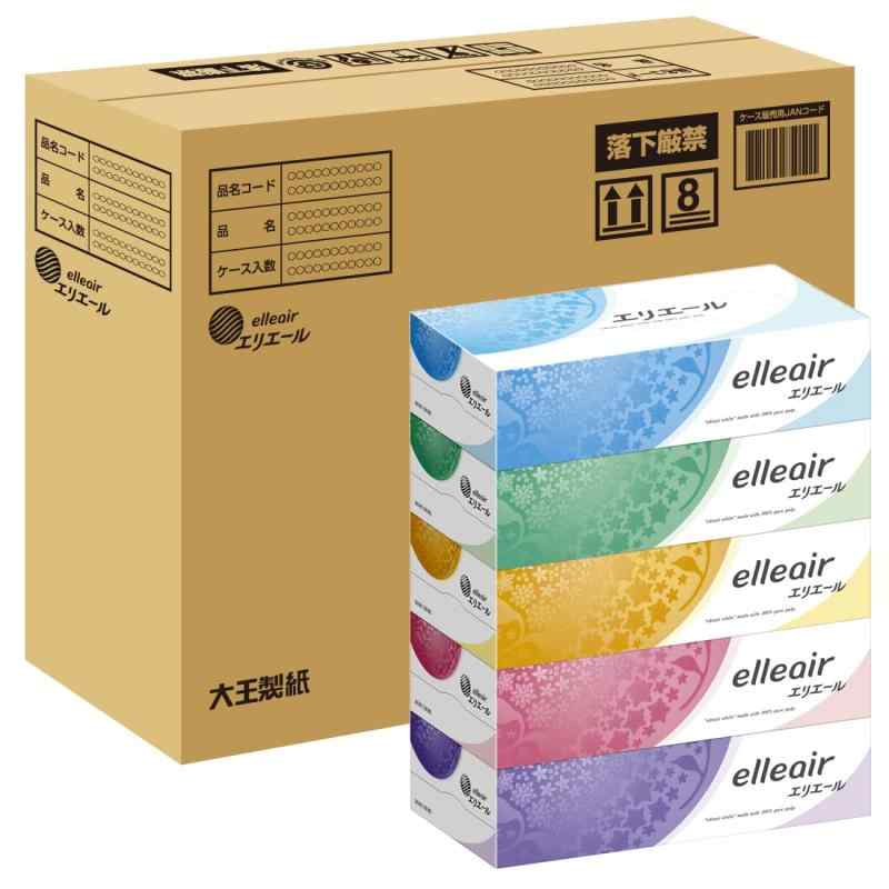 エリエール 箱ティシュー 180組×30箱(5箱×6パック) パルプ100%【ハーフケース】 【EC 正規段ケース】 ..