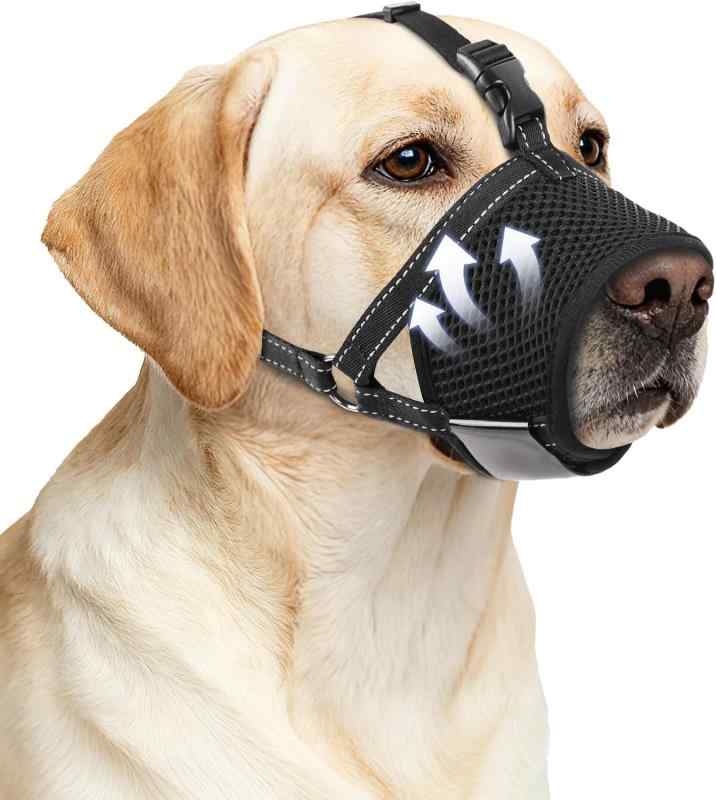 犬 口輪 マズル 犬用 マズルガード 拾い食い防止 くちわ 噛みつき防止 無駄吠え防止 ソフト メッシュ 通気性 軽量 調節可能 水飲み可能 しつけ 動物病院 散歩用 (S)