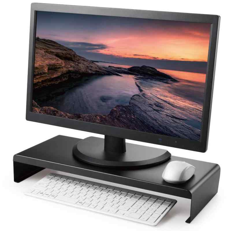 エレコム ディスプレイスタンド モニター台 PC台 幅500×奥行202×高さ82mm 耐荷重:10kg ブラック PCA-DPSS508BK27インチまでの液晶ディスプレイに対応したディスプレイスタンドです。液晶ディスプレイの高さを約8cm上げることで目線をあげることができ、PC作業時の姿勢を改善することができます。耐荷重性に優れたスチール製です。ディスプレイスタンドの下のスペースを有効活用してデスクの上を広く使うことができます。PC不使用時にはディスプレイスタンドの下のスペースにキーボードを収納可能です。原産国:中国