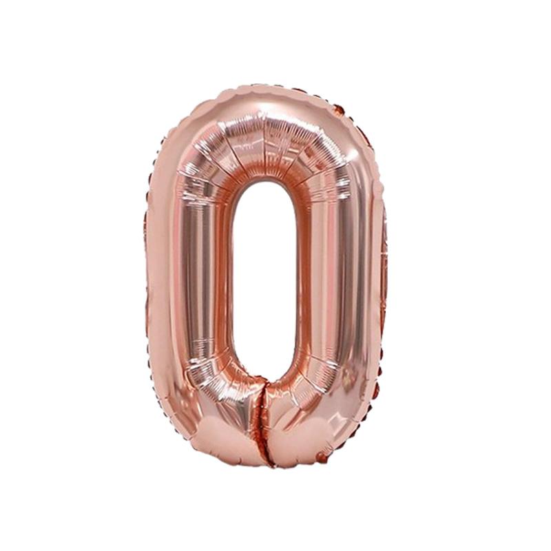 Rakuten - 40インチ 大きい 数字 バルーン 0 ローズ ゴールド ナンバー バルーン 誕生日 数字 風船 約100cm ハッピーバースデー 前撮り 結婚式パーティー 記念日 ウェディング お祝い 飾り