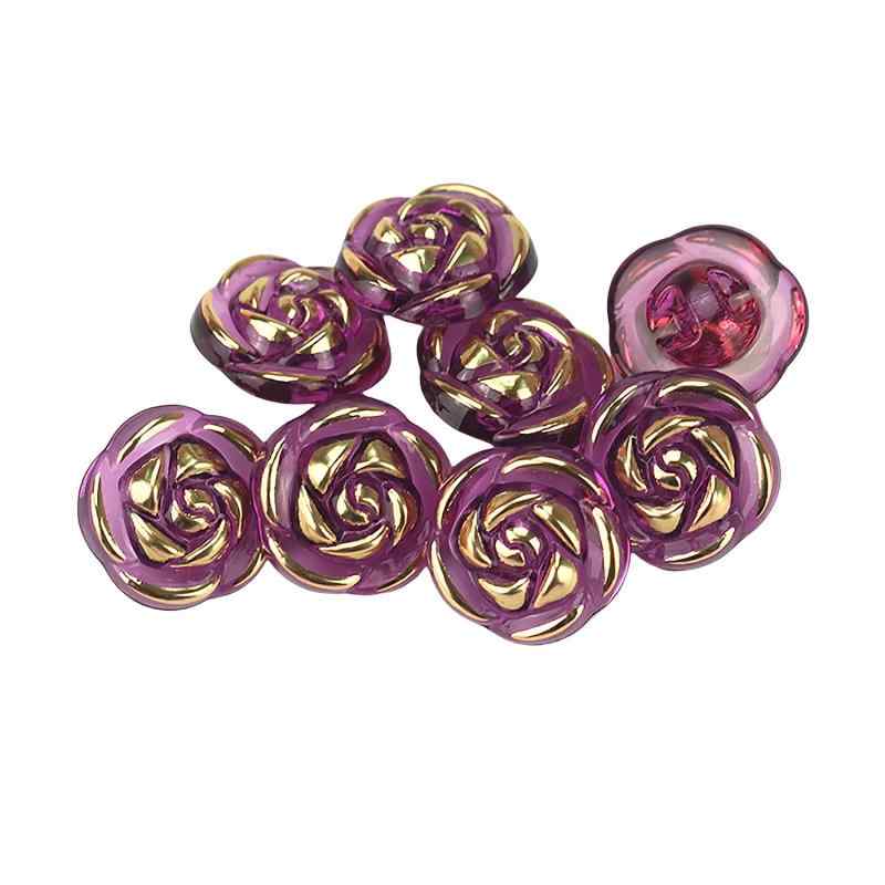 アクリルバラの花ボタンシャツボタン縫いアクセサリーDIY工芸品10点
