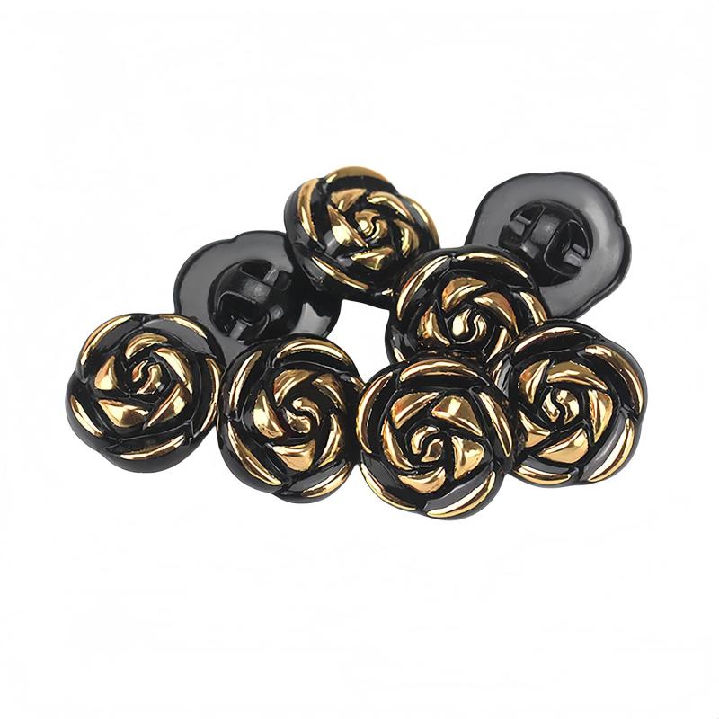 Rakuten - アクリルバラの花ボタンシャツボタン縫いアクセサリーDIY工芸品10点