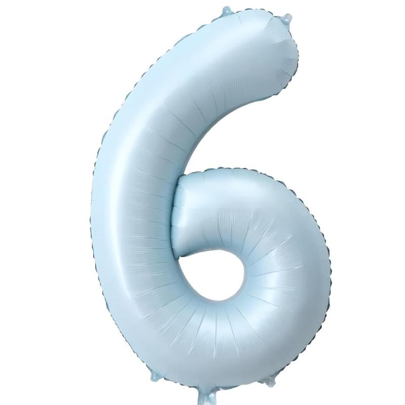PomeloCoto 6数字 バルーンBB青 小きい誕生日 飾り付け6歳, 100cmBB青風船 数字6スウジ バルーン オオキイ 記念日/カーニバル/卒業式/プロポーズ/写真撮影用小道具