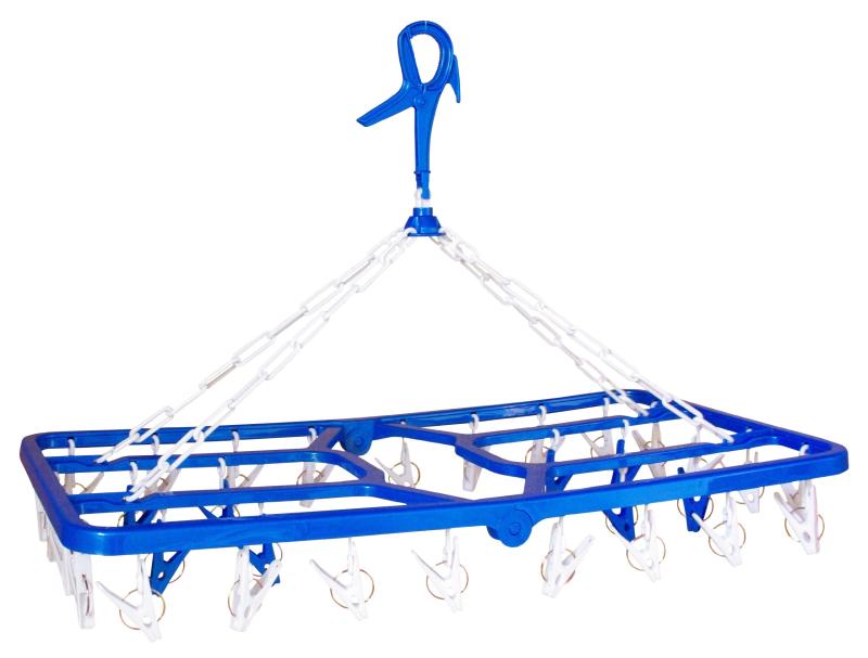 ニシダ 角型ハンガー P-カン3 ピンチ32個付 ブルー 217925