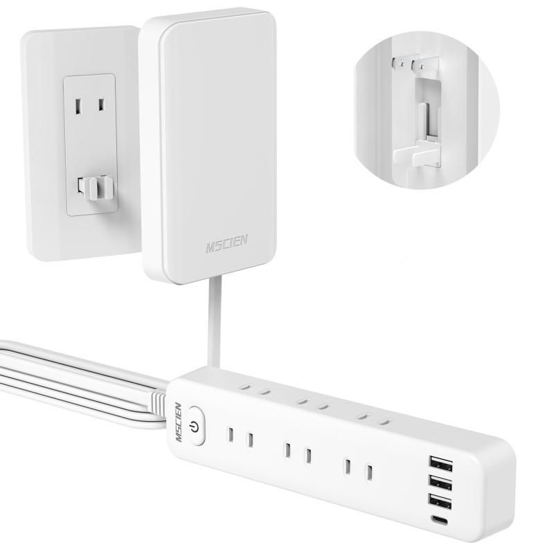 エムサインMscien コンセントカバー 電源タップ 延長コード 雷ガード 9個口 4個usb コンセントタップ
