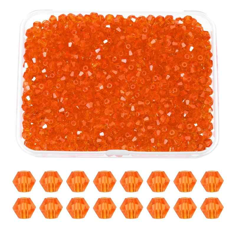 樂天商城 - PATIKIL 1000個 ガラスビーズ 3 mm バイコーン カラフルビーズ 多面的 アクセサリーパーツ 収納ケース付き 手芸用品 ガラス風 ブレスレット ネックレス イヤリング DIY ハンドメイドパーツ クラ