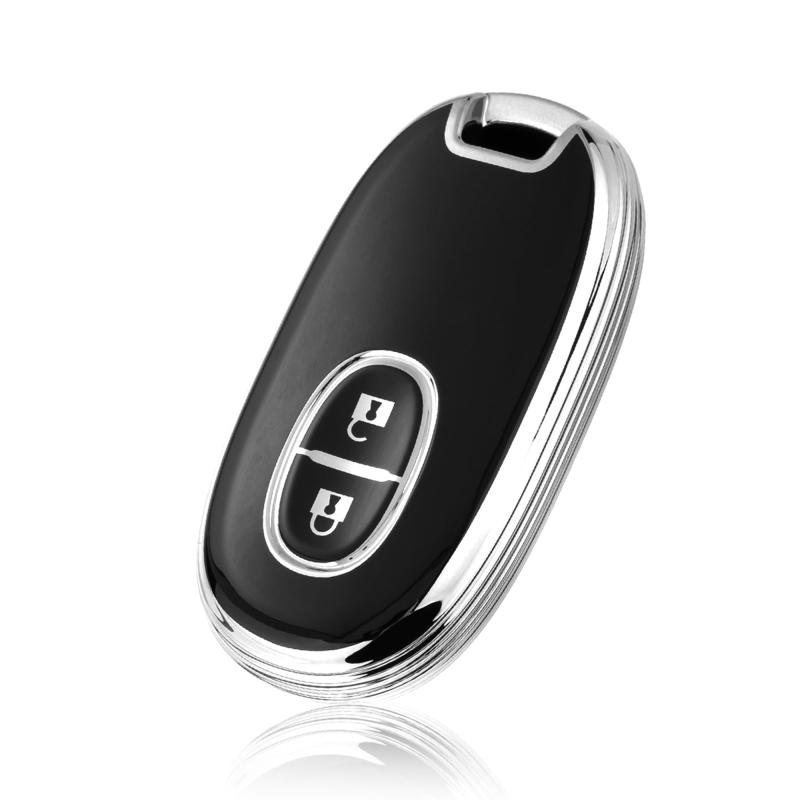 [Unhoke] スズキ キーケース ワゴンR ハスラー ラパン ルークス ソリオ MRワゴン アルト パレット スペーシア ワゴンアール SUZUKI スマートキーカバー キーホルダー等に適応 TPU製 軽量 傷防止 2