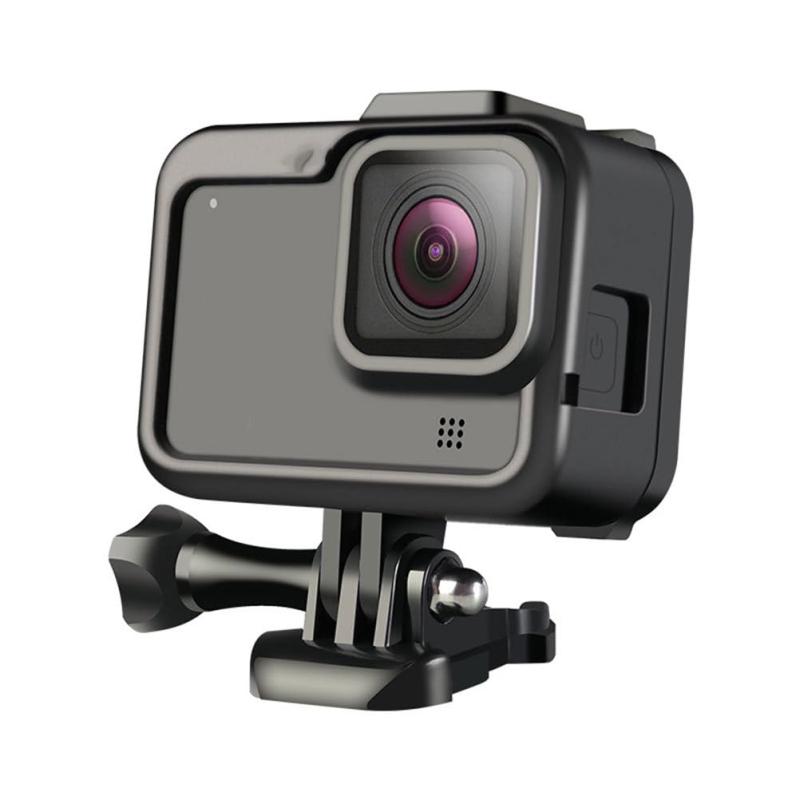 OSALADI Gopro Hero8対応 耐衝撃保護ケース コールドシュー付 サイドオープニング設計 防塵 耐摩耗性 アクションカメラ用 ブラック 1.26X2.17X1.26インチ