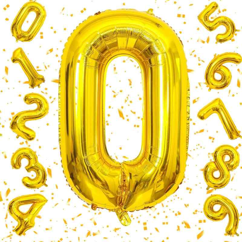 Rakuten - Exgox 数字バルーン ゴルード アルミ風船 誕生日 40インチ ナンバー0 ハッピーバースデー 飾り付け 男の子 女の子 ギフト 記念日 お祝い パーティー 結婚式 披露宴