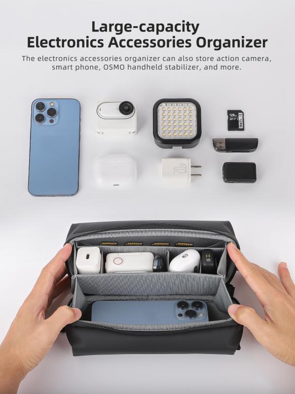 オールインワンキャリーバッグ DJI Pocket 3/Osmo 360/Osmo Mobile 7P/Action 5 Pro/4/3/Insta360 x5 x4/Insta360 GO 3S汎用 撥水加工/軽量/大容量 ポータブルクロスボディバッグ