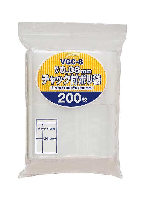 ジャパックス チャック付き ポリ袋 無地 横7×縦10cm 厚み0.080mm 厚口タイプ 使い方いろいろ 保管・整..