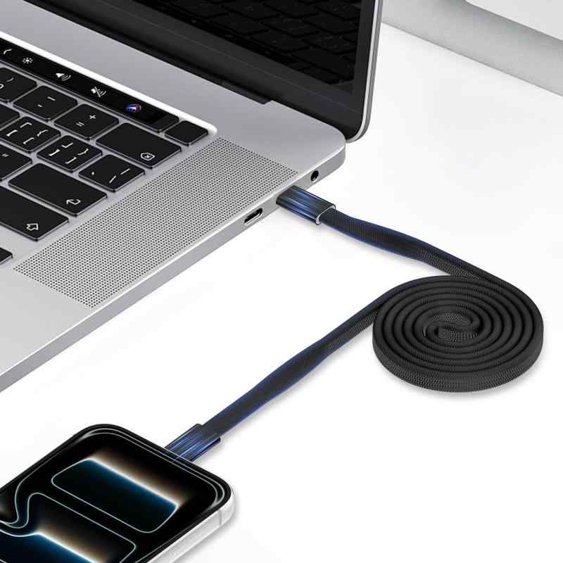 OOOUSE USB-C & USB-C ケーブル 240W【2026業界注目フラットスパイラル】iphone type-c 充電ケーブル タイプc 1m CtoC ストレッチリバウンド 磁石吸着 収納便利 絡まない 急速充電 480Mbps i(2.0)