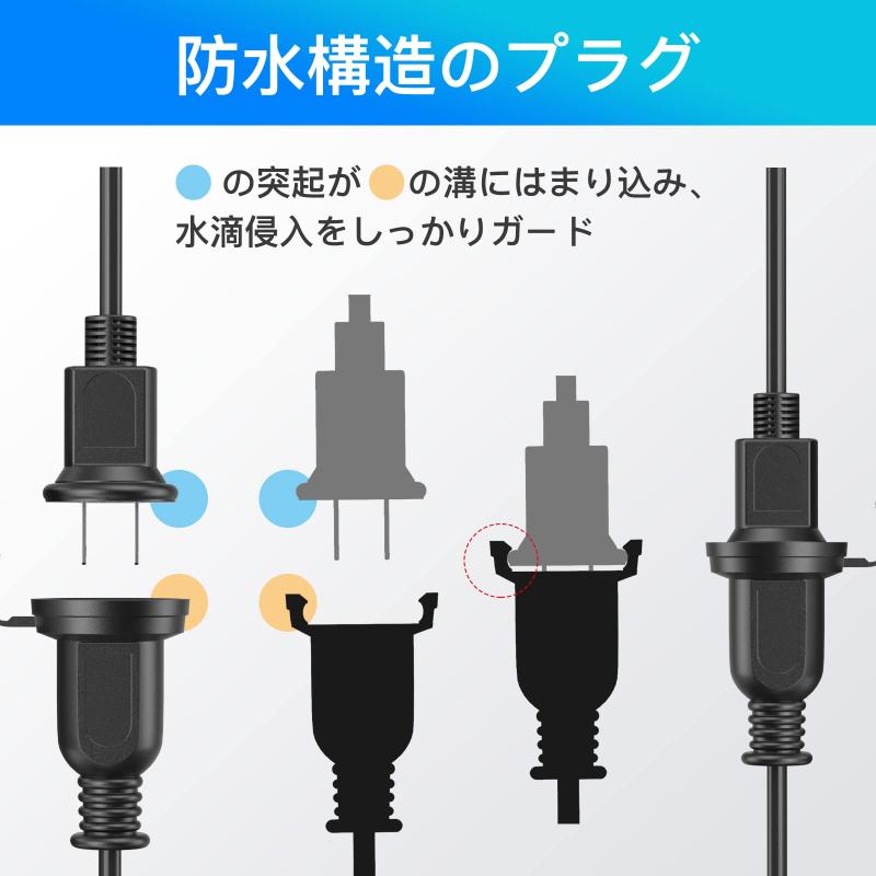 延長コード 2m 防雨型 防水 屋外 延長コード 30cm 2m 3m 5m 10m選択可能 PSE認証済 (2m)