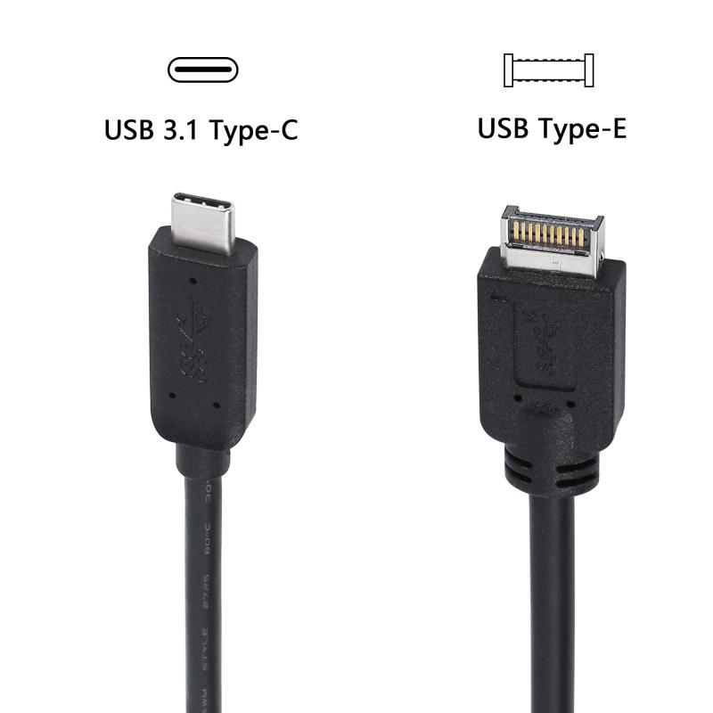 RoothouseStoreのCERRXIAN USB3.1フロントパネル延長ケーブル,Type E男性からType C男性内部アダプターケーブル-0.5m/1.5インチ｜アングル3