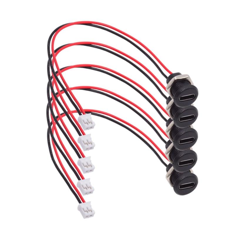 SHARP - NFHK DIY OEM 5個/セット タイプCメスソケットから2ピンヘッダーケーブルピッチ=2.0mm パネルマウントタイプDC 5V電源