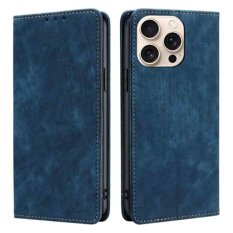 Rakuten - AiMaoo iPhone 16 Pro Max 対応 ケース 防塵 耐衝撃 傷つけ防止 軽量 手作り PUレザー カード収納 RFID磁気防止 マグネット スタンド機能 ケース 手帳型 iPhone 16 Pro Max 用 (ブルー)