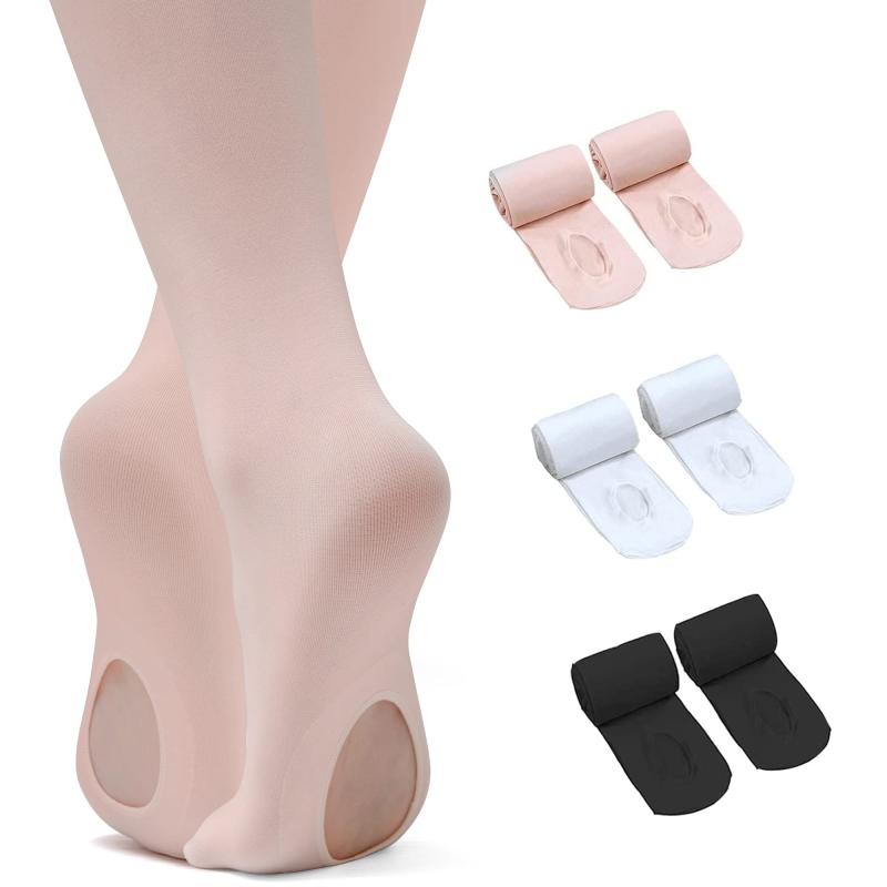 樂天商城 - バレエタイツ 穴あき 60D 子供 バレエ用品 キッズ 大人 ダンスストッキング バレエソックス スリッポン 伸縮性 通気性 柔らかい 丈夫 破れにくい 発表会 入園式 入学式 結婚式（ピンク M 1枚