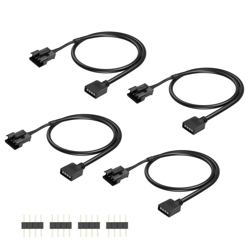 CERRXIAN 12V 4ピン RGB 延長ケーブル 4個