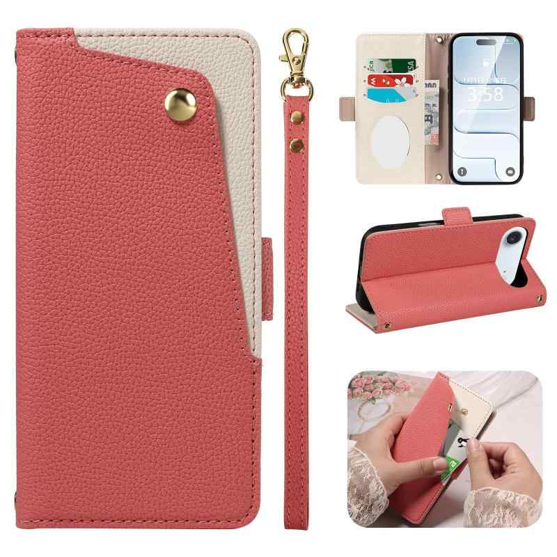 Rakuten - MINIKA iPhone Air 用 ケース 手帳型 高級PUレザー ミラー付き いPhone Air 手帳型 ケース カード収納 ストラップ付き おしゃれ かわいい アイフォンAir アイホン エアー スマホケース 横置きスタンド