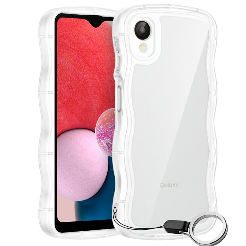 Rakuten - Galaxy A23 5G用ケースクリア リング付き ギャラクシーA23 5G SCG18 / SC-56C ウェーブ 純透明 マグセフ 可愛い マツと感 TPU 耐衝撃 超軽量 極薄 透明 黄ばみなし 滑り止め かわいいうねうね 韓国 人気