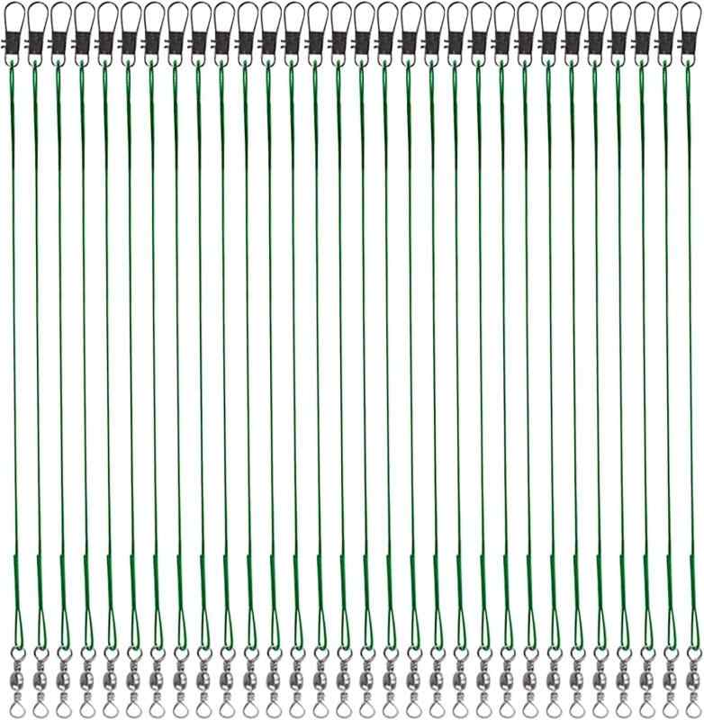 釣りワイヤーハリス 釣り糸 釣具 ステンレス鋼線 耐荷重 耐摩耗 スイベル・スナップ付き 仕掛け 海釣り 50本セット (15cm)(4.0)