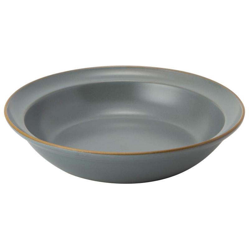 TAMAKI カレー パスタ皿 エッジライン グレー 直径21×高さ4.6cm 700ml 電子レンジ・食洗機対応 T-788677(3.0)
