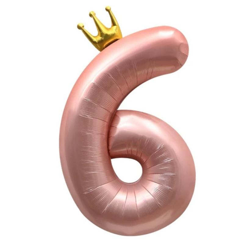 Rakuten - PomeloCoto 6数字 バルーンピンク 大きい誕生日 飾り付け6歳, 100cm王冠ピンク風船 数字6スウジ バルーン オオキイ 記念日/カーニバル/卒業式/プロポーズ/写真撮影用小道具