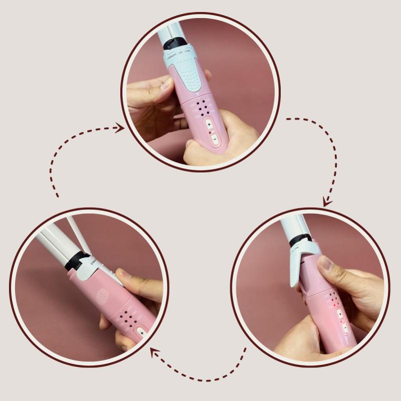 2wayストレート＆カールアイロン 両用ヘアアイロン 25mmコテ 150～200℃温度6段階調節可 2IN1スタイリング 海外対応 キャップ付き 家用/携帯便利