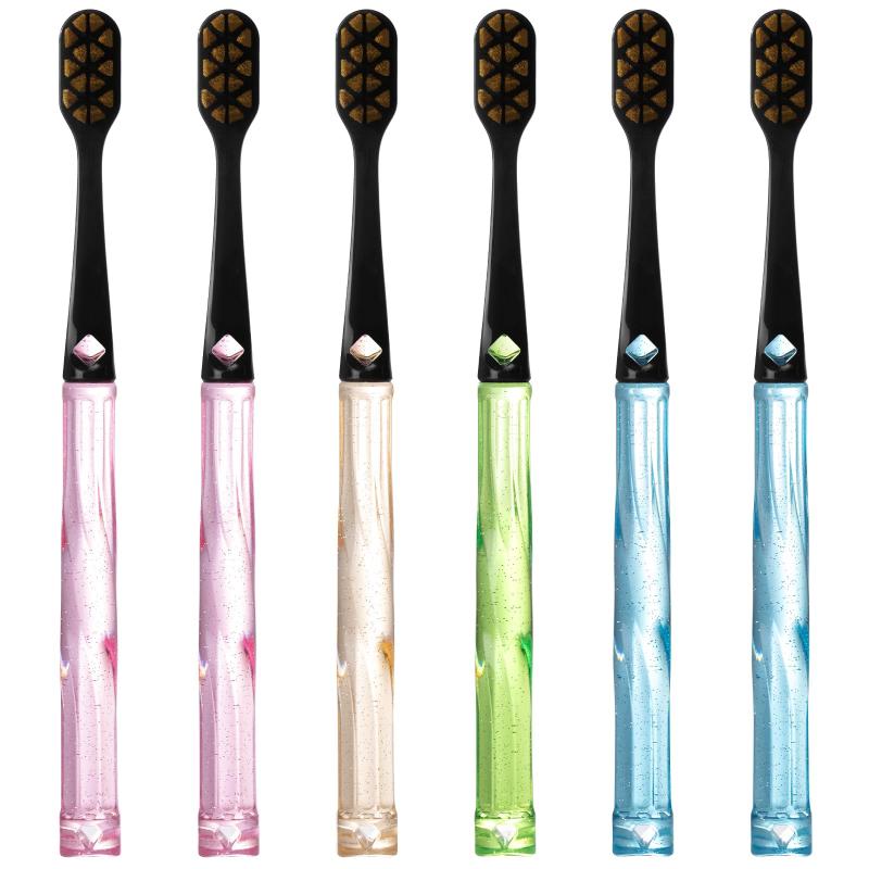 Oralphi 超極細毛 柔らかめ 歯ブラシ 6本セット マイクロナノフロッシング 多層形状毛 歯垢除去 歯茎ケア 敏感歯用 妊婦/高齢者/矯正/大人対応 歯科認定 歯間フロス効果 黒ブラシヘッド