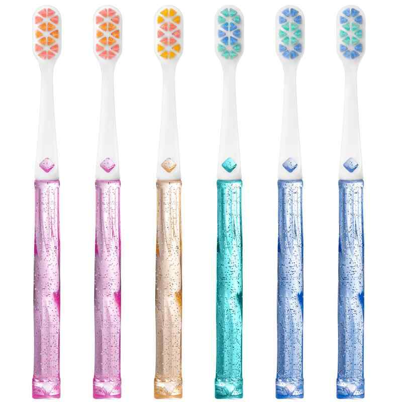 Oralphi 超極細毛 柔らかめ 歯ブラシ 6本セット マイクロナノフロッシング 多層形状毛 歯垢除去 歯茎ケア 敏感歯用 妊婦/高齢者/矯正/大人対応 歯科認定 歯間フロス効果 白いブラシヘッド