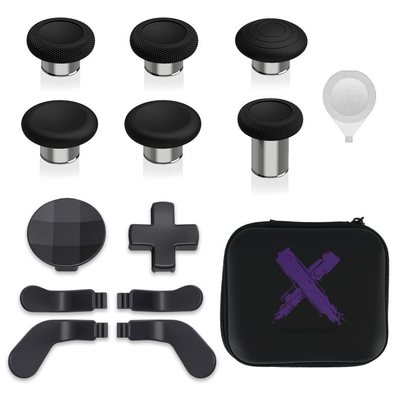eXtremeRate Xbox Elite Series 2コントローラーに対応用13 in 1コンビメタルキット、金属製サムスティック6本&amp;調整ツール&amp;方向キー2個&amp;背面パドル4個Xbox Elite Series 2コアコントローラー対応用xbox elite series 2対応&amp;xbox elite series 2コア無線コントローラー(モデル1797)に対応します。方向キーと背面ボタンはxbox one elite version 1コントローラーにも対応します。交換可能なジョイスティックは高品質なシリコンとメタル製で、方向キーと背面パドルはメタルステンレス製です。純正のボタンセットと全く同じように働きます。YouTubeで、「eXtremeRate Xbox Elite Series 2 Controller Metal Component Pack Kit」または「5T85ao9wcKk」を検索して、説明動画をご覧ください。すべてのジョイスティック、背面パドル、方向キーは取り外し可能で、カスタマイズすることができます。異なるデザインの製品を組み合わせる交換用キットは最も素晴らしいゲーム体験と感覚を提供します。様々な色から選択することができます。取り付けが簡単です。コントローラを分解したり、工具を使ったりすることなく、サムスティック、十字キー、背面パドルのヘッドをお好みのものに交換できます。サムスティックとDパッドは磁石でコントローラーの正しい位置に固定され、非常に堅固なので、力を加えて引き抜かない限り外れることはありません。パッケージに含まれるもの：6*サムスティックジョイスティック、4*背面パドル（2ロング＆2ショート）、2*D-pad、1*調整ツール。(ご注意：コントローラー、ジョイスティックベースと他の部品は含まれていません。）