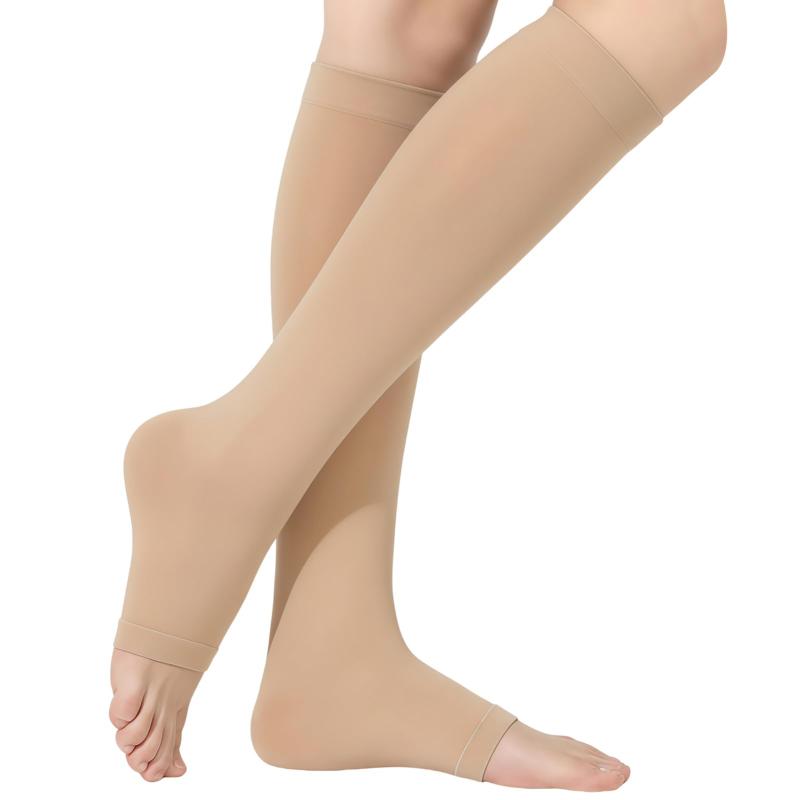 Rakuten - [MACITEET] 【破れにくい・強圧&スリム脚】 着圧ソックス 弾性ストッキング 27-39hPa 段階着圧 中厚手 強い ふくらはぎ サポーター 膝下 立ち仕事 運動時 寝る時 飛行機 メンズ レディース ブ