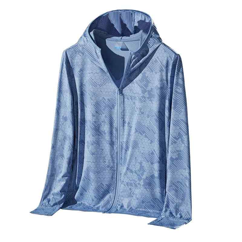 [DMFU] ラッシュガード メンズ UVカット 涼しい 日焼け防止 パーカー 夏用 長袖 ラッシュパーカー 接触冷感 通気性 UPF50+ アウター フード付き 紫外線対策