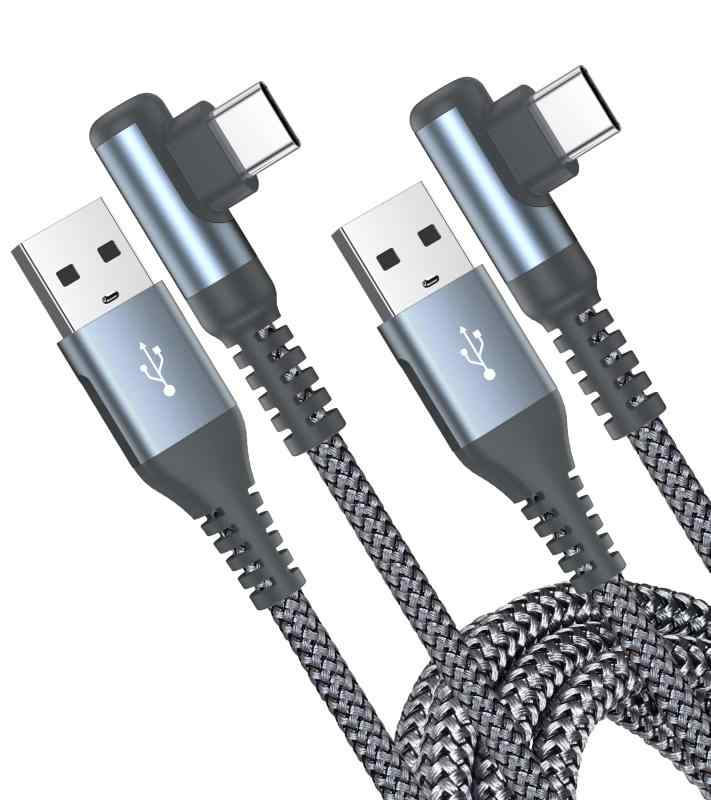 USB C ケーブル L字 【3M/2本セット】Sweguard タイプc 急速充電 QuickCharge3.0対応 USB Type C ケーブル iPhone 17 16 /iPhone 15 充電 アイホン16 15,iPad Pro、Samsu