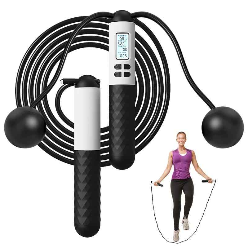 LATTCURE エア縄跳び 2way 大人用 有酸素運動 なわとび ダイエット トレーニング用 消費カロリー表示 デジタルカウンター 室内 長さ調整可能 高効率 コンパクト 男女兼用 エクササイズ 収納袋