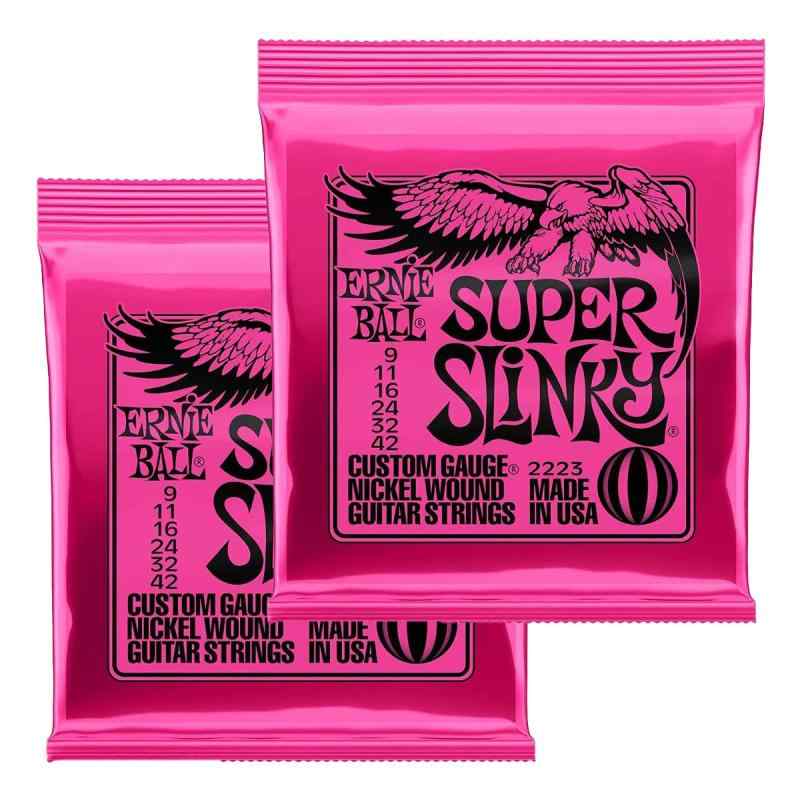 【】ERNIE BALL アーニーボール エレキギター弦 SUPER SLINKY 2223 スーパー・スリンキー (09-42) 2Set..