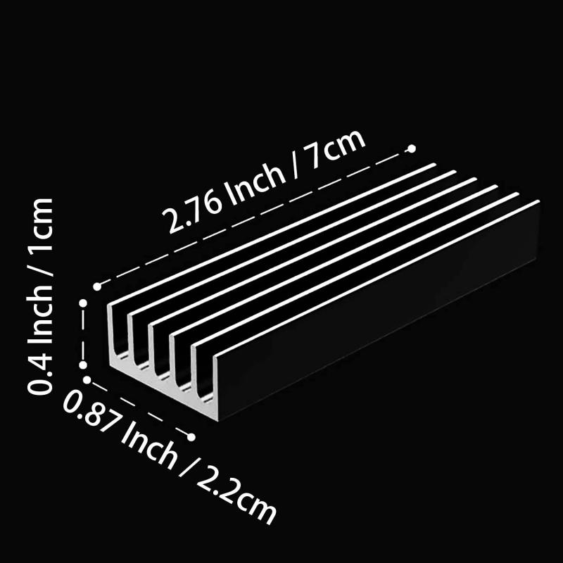 GLOTRENDS M.2 SSDヒートシンク(2280 M.2 SSDのために)、デスクトップPCにインストール、22x70x10mm アルミボディ、サーマルパッド付属