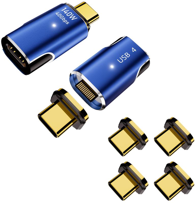 MUXER USB C マグネット アダプタ 140Wアダプタ2個+追加端子4個