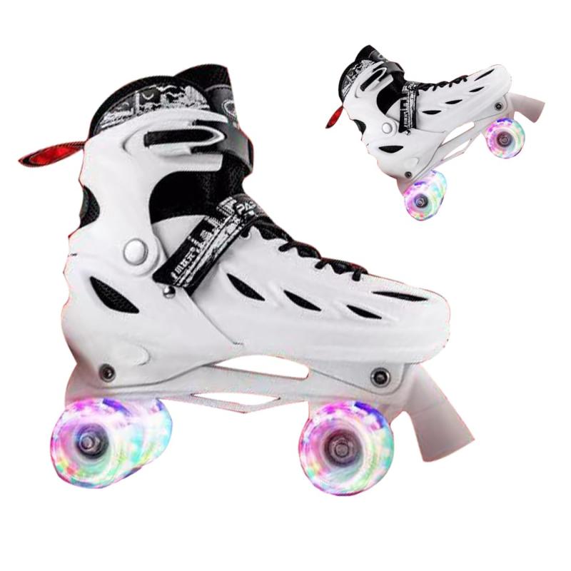 樂天商城 - ローラースケート 子供用 インラインスケート rollerskate kid Inlineskate 子供 ローラー スケート 初心者向け 大人用 3段階サイズ調整 ローラーシューズ 発光 静音 通気 安定 フラッシュホイール