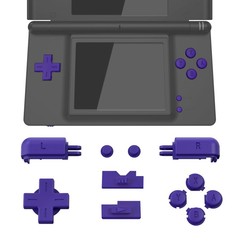 eXtremeRate ds liteコントローラーに対応用交換フルセットボタン、ニンテンドーds lite NDSL用カスタムDパッドABXY/スタート/セレクト/RL/Power Volumeキー（本体は付属していません）【パープル】(3.0)