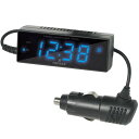 ナポレックス(Napolex) 車用電波時計 ブルーLED カープラグ給電(12V) カレンダー表示付き バックアップ電池によりエンジンオフ時も時刻の確認可能 夜間でも見やすい視認性 デジタル時計 車用