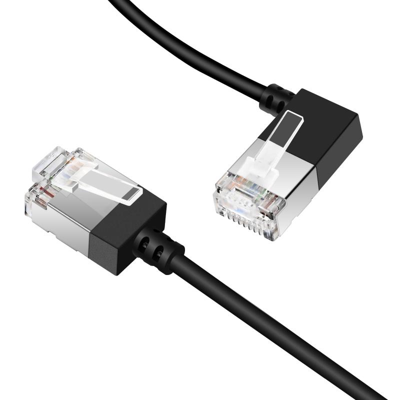 Dutevolns Cat6A イーサネットケーブル 90°左角度 3M、lanケーブル 90度、10Gbps 550MHz UTP【Cat6イーサネットケーブル90°左角度】Dutevolns Cat6a 90° 左向きケーブルは、コンパクトで狭いスペースでの使用に適しています。ノートパソコンにぴったりフィットし、家具の後ろのネットワーク壁パネルに接続して、ケーブルの曲がりを効果的に防ぎ、寿命を延ばします。高速ネットワーク接続:Dutevolns Cat 6Aイーサネットケーブル10フィートは、最大10Gbpsのデータ転送速度と550MHzの帯域幅をサポートし、32AWG純銅イーサネットケーブルで安定した伝送信号を提供します。 サーバーアプリケーション、クラウドストレージ、ビデオチャット、オンライン高解像度ビデオストリーミングなどに適しています。ネットワークのニーズに合わせてデータをすばやく送信できます。カテゴリ6aイーサネットパッチケーブルは、Cat6aネットワークケーブル、Cat6aケーブル、Cat6aイーサネットケーブル、またはCat 6aデータ/LANケーブルとも呼ばれます。 10ギガビットイーサネット(既存のファストイーサネットおよびギガビットイーサネットとの下位互換性)のネットワークを将来的に保護します。幅広い互換性:Cat6Aイーサネットケーブルは最大32AWGに達し、PC、コンピューターサーバー、ルーター、スイッチ、ネットワークメディアプレーヤー、スマートテレビ、モデムデバイスなどのLANネットワークコンポーネントにユニバーサル接続を提供します。「左ワード」の意味:ロゴ付きのCat6直角イーサネットケーブルは上向きで、ケーブルは下向きです。