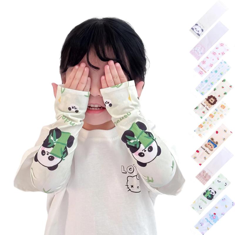 [カルクライフ] 子供用 アームカバー UVカット キッズ 冷感 ひんやり 吸汗速乾 紫外線対策 日焼け止め 防虫 虫よけ アームカバー ロング 伸縮性 可愛い アニメ 男の子 女の子 夏 野球 通学 ア