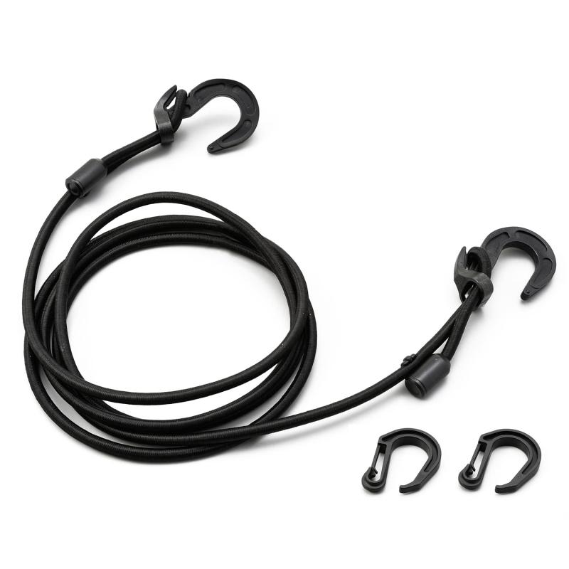 デイトナ(Daytona) バイク用 荷台 ゴムひも 長さ調整式 ストレッチ コード&amp;フック 2.5m ブラック 72213
