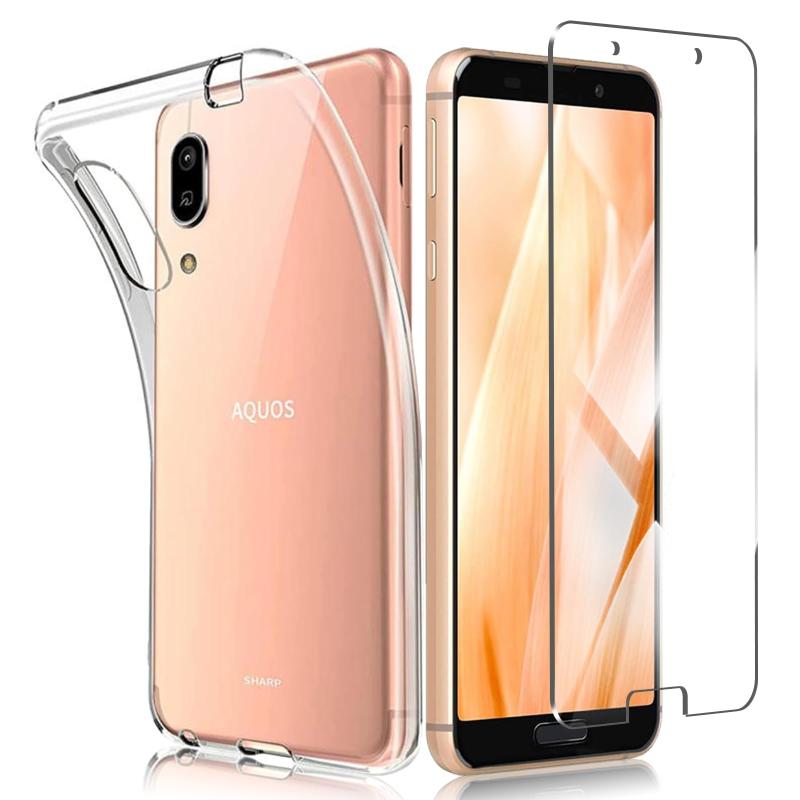Rakuten - aquos sense3 フィルム+ aquos sense3 ケース【日本製-硬度9H】アクオスセンス3 ガラスフィルム 耐指紋 撥油性 反射低減 飛散防止処理 SH-02M SHV45 SH-RM12 用のスマホケース 耐衝撃薄型カバー 滑り止め