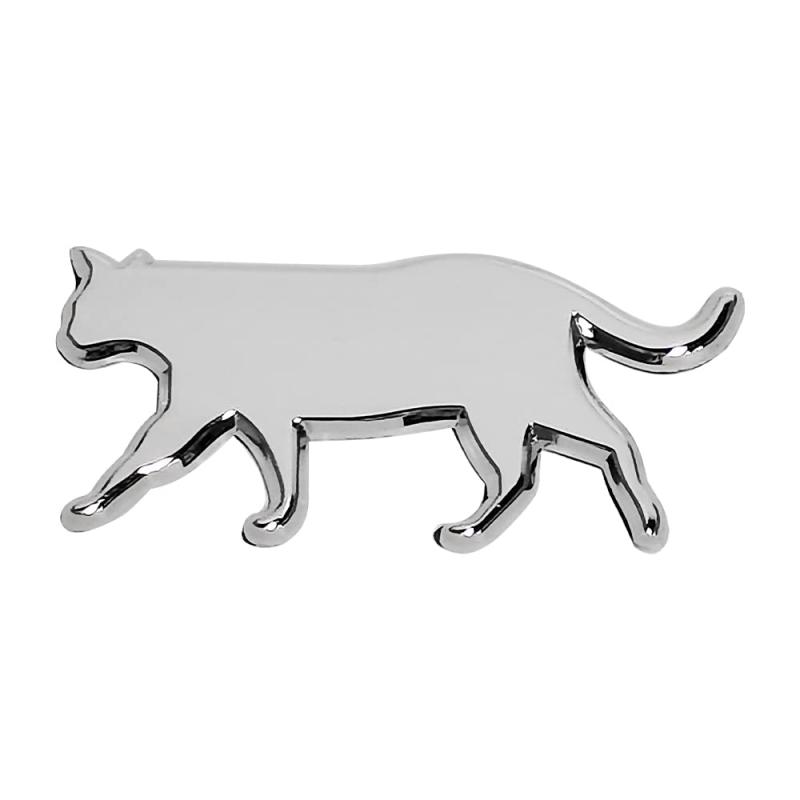 FUTWOD 車 エンブレム 猫 ステッカー ねこ ネコ かわいい 面白い 3D 防水 カーステッカー アクセサリー 耐候 キャット 飾り おしゃれ デカール バッジ シルバー 車用 バイク スーツケース キズ