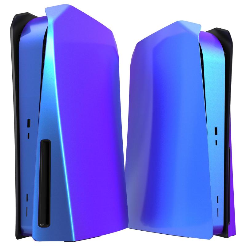 eXtremeRate eXcover ps5ディスクバージョンコンソール対応用交換ケースに対応用交換トップボトムシェル、playstation 5コンソールディスクバージョンに対応用カスタム交換フェースプレートやバッ
