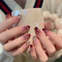 ネイルチップ ロング 付け爪 24枚入 キラキラ 光沢 立体 韓国 人気 おしゃれ ジェルネイル 3D付け爪 可愛い 長め ネイルチップ 花嫁ネイル 手作りネイルチップ 両面テープ 蝶 リボン ネイルシ