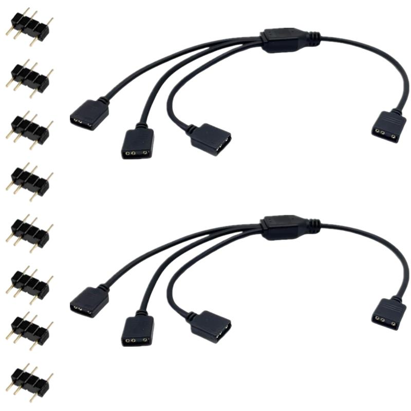 サムコス ARGBファン用電源ケーブル 5V3ピン LED用延長ケーブル アドレサブル ARGBヘッダーコネクタ RGBファンやLEDテープ増設用半田レス